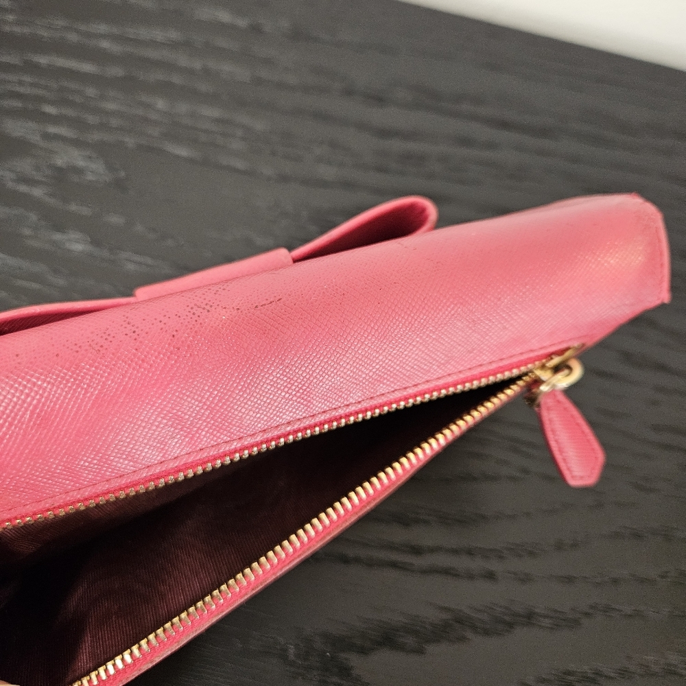 Prada Pink Bow Clutch (COA) - Picture 10 of 16